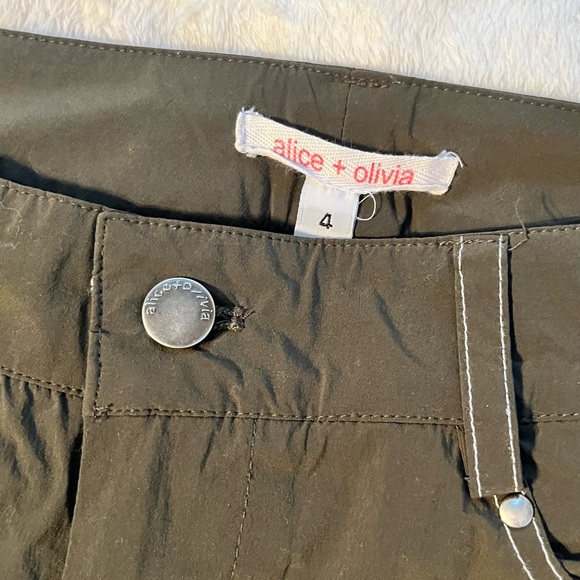 Alice + Olivia Dark Olive Trousers sz 4 - Picture 2 of 8